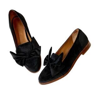 Black Bow Accent Women's Loafers